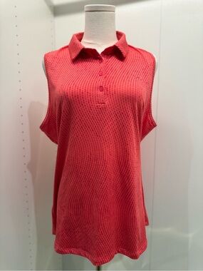 Under Armour Coral Sleeveless Polo Tank HEAT GEAR